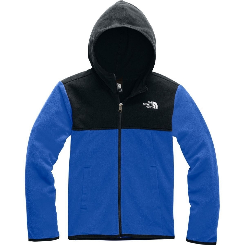 The North Face Glacier Blue Black Hooded Fleece Boys XL Zip Up